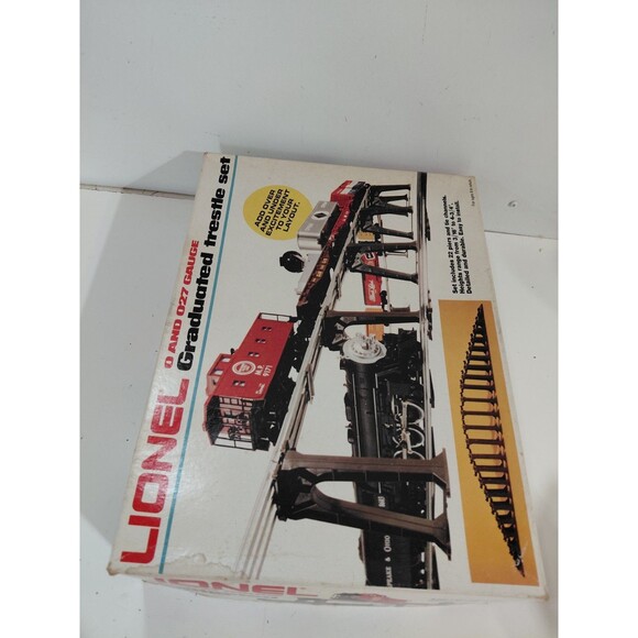 Lionel 6-2110 O/27 Train Gauge Model Railroad Black Graduated Trestle Set w/Box - Picture 14 of 16
